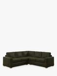 John Lewis Oliver II 5 Seater Leather Corner Sofa, Light Leg