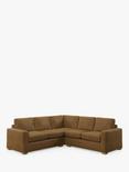 John Lewis Oliver II 5 Seater Leather Corner Sofa, Light Leg, Demetra Light Tan
