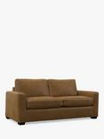 John Lewis Oliver II Large 3 Seater Leather Sofa, Dark Leg, Demetra Light Tan