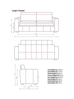 John Lewis Oliver II Large 3 Seater Leather Sofa, Dark Leg - view 2, Demetra Light Tan