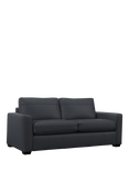 John Lewis Oliver II Large 3 Seater Leather Sofa, Dark Leg, Matt Navy
