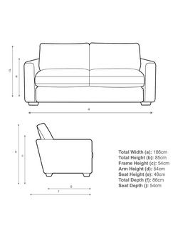 John Lewis Oliver II Large 3 Seater Leather Sofa, Dark Leg - view 2, Matt Pearl