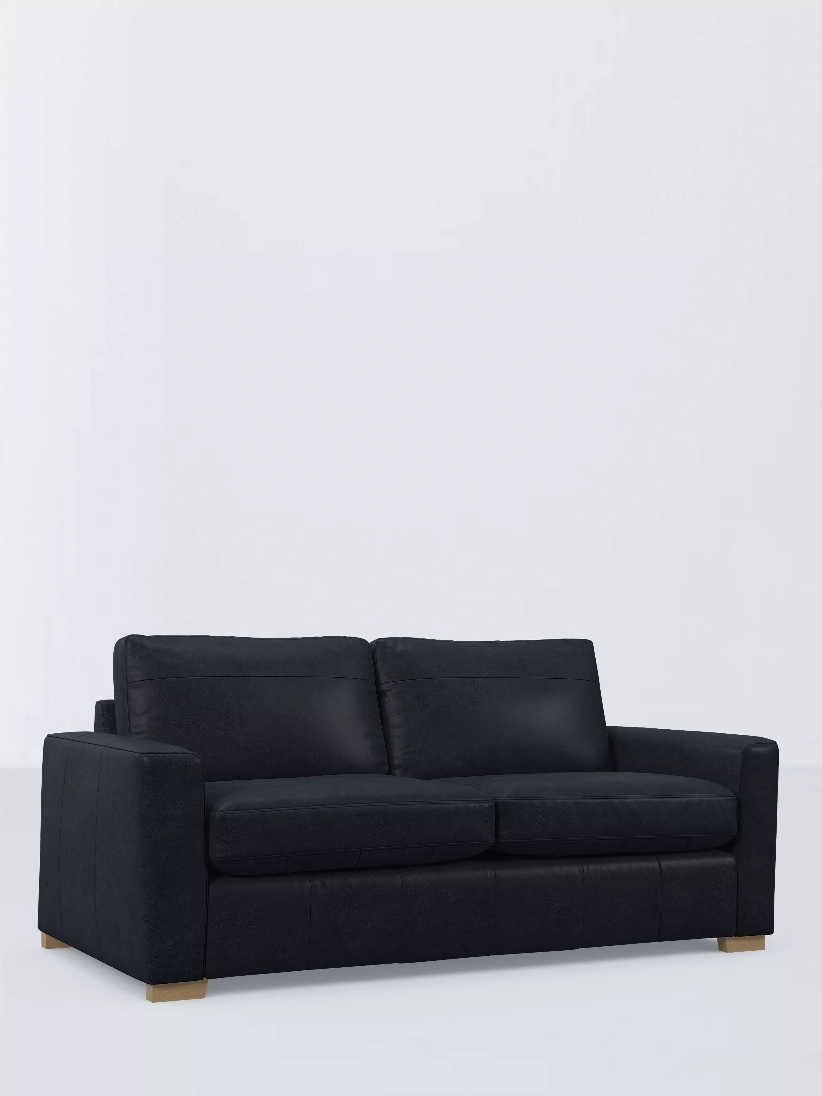 John Lewis Oliver II Large 3 Seater Leather Sofa, Dark Leg