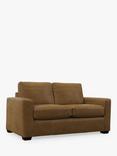 John Lewis Oliver II Small 2 Seater Leather Sofa, Dark Leg, Demetra Light Tan