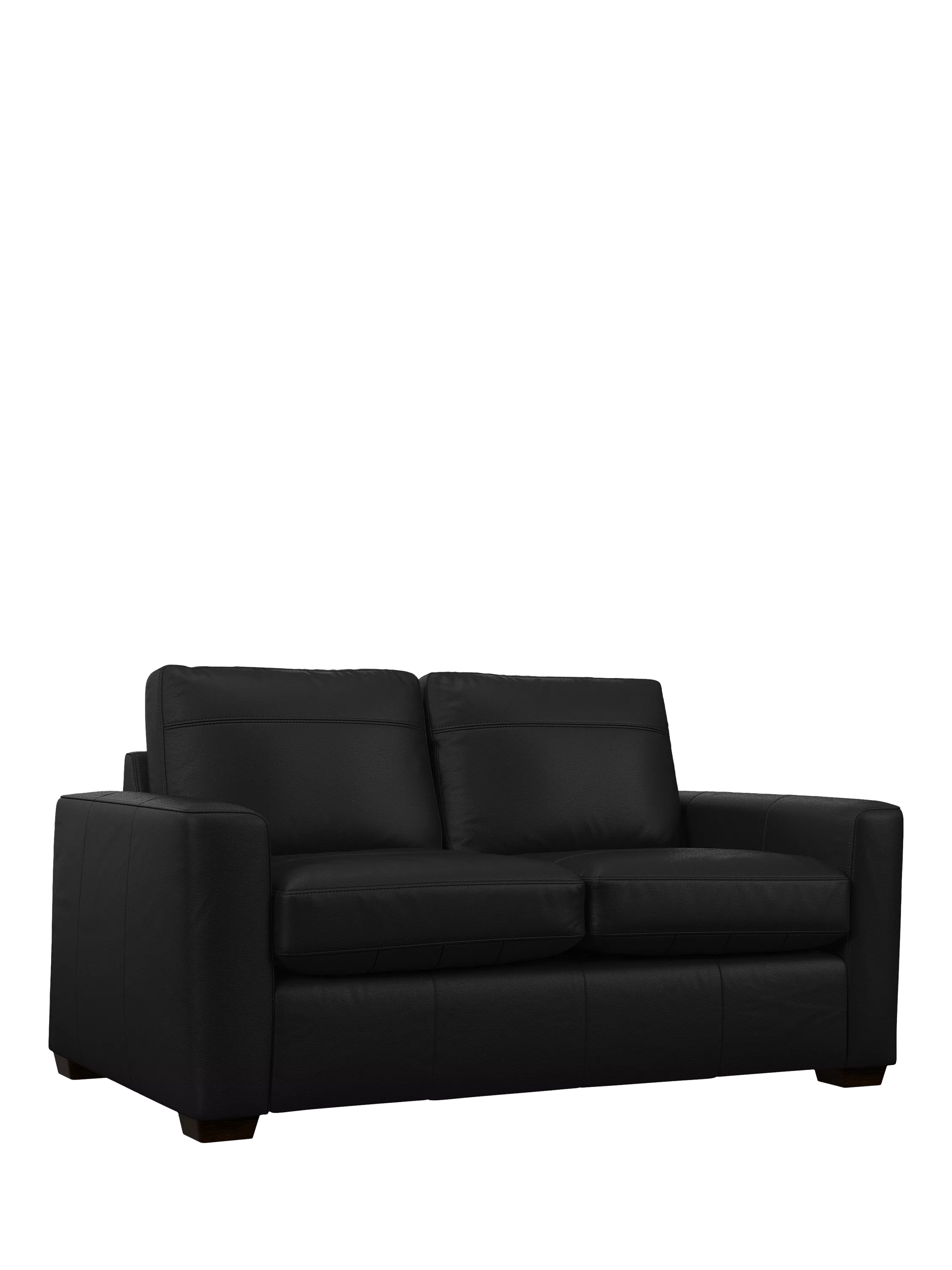 John Lewis Oliver II Small 2 Seater Leather Sofa, Dark Leg