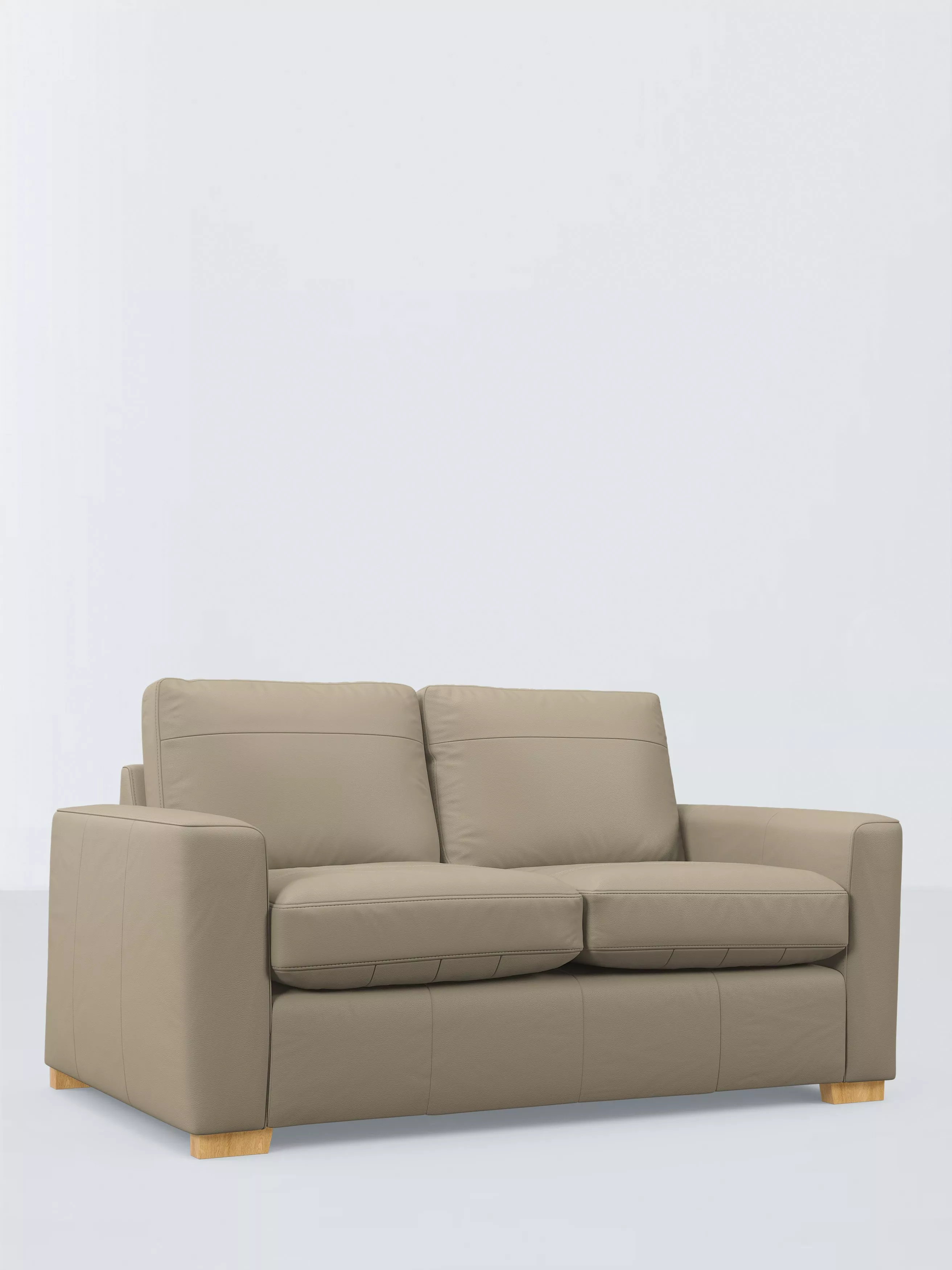 John Lewis Oliver II Small 2 Seater Leather Sofa, Light Leg
