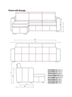 John Lewis Oliver II LHF Storage Chaise End Leather Sofa, Light Leg - view 2, Demetra Green