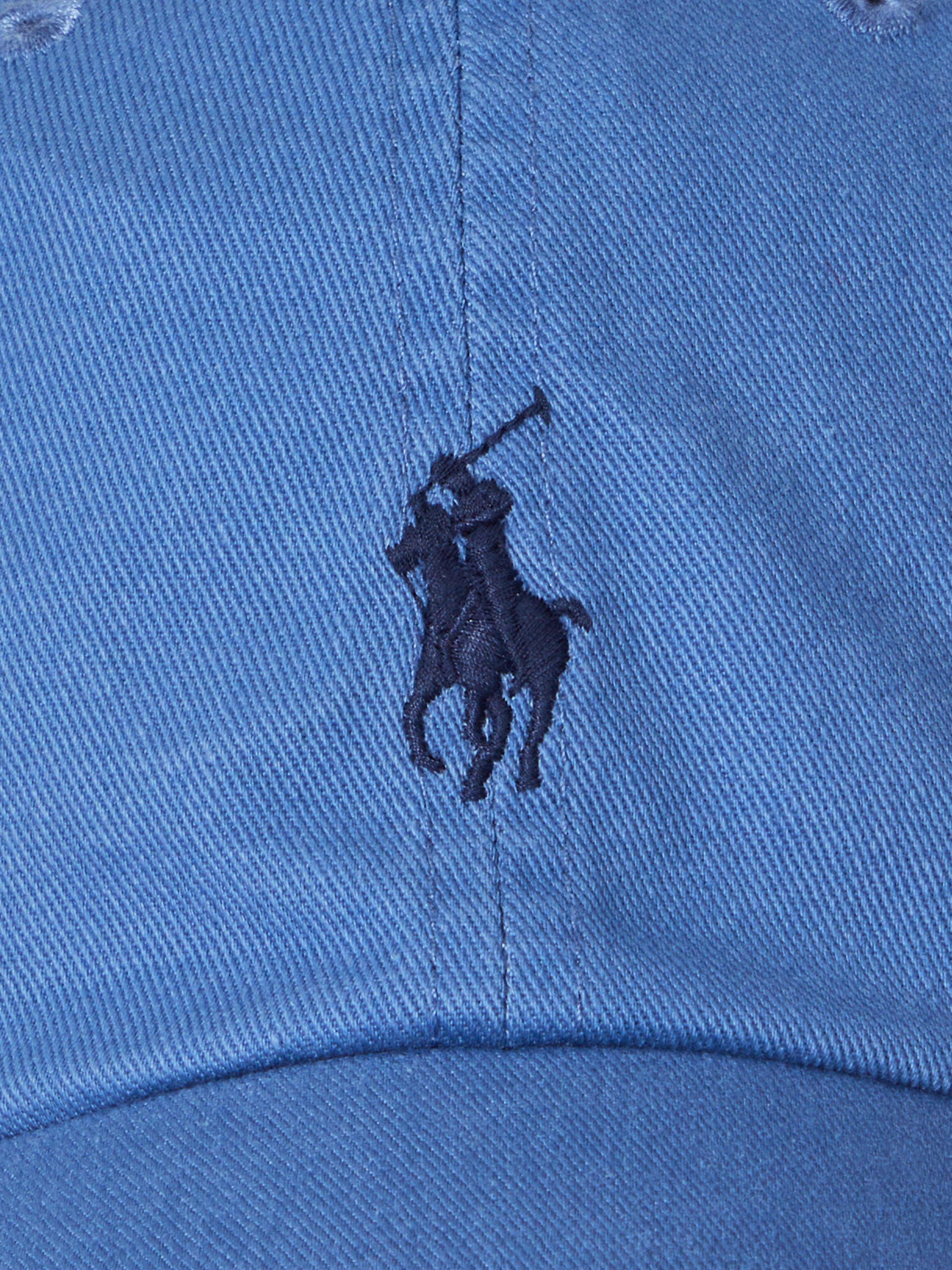 Product image 3 of 3, which shows Ralph Lauren Pony Logo Cotton Baseball Cap, Bastille Blue