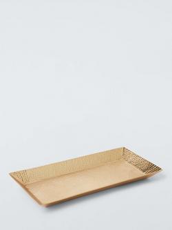 John Lewis Hammered Metal Serving Tray, 28cm, Gold, Gold