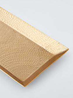 John Lewis Hammered Metal Serving Tray, 28cm, Gold - view 2, Gold