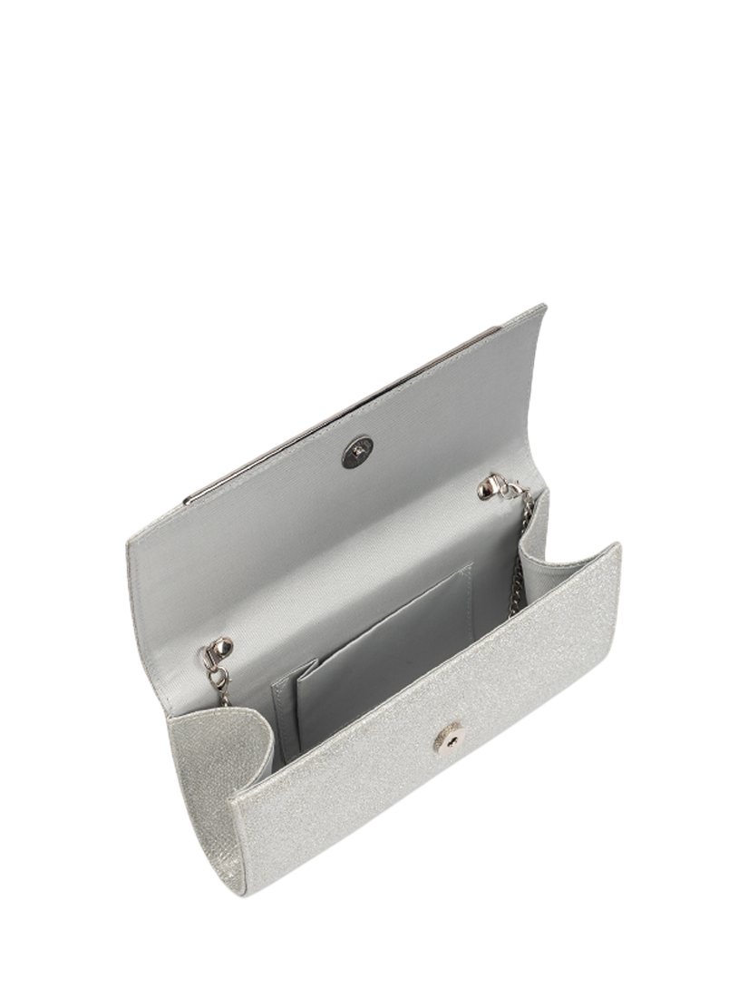 Product image 2 of 3, which shows Paradox London Dilara Metallic Clutch Bag, Siilver