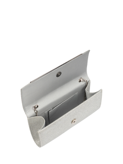 Paradox London Dilara Metallic Clutch Bag - view 2, Silver
