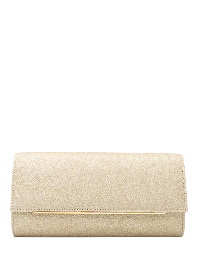 Product image 1 of 2, which shows Paradox London Dilara Metallic Clutch Bag, Champagne