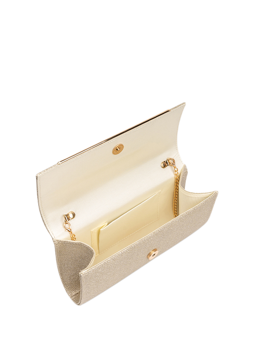 Product image 2 of 2, which shows Paradox London Dilara Metallic Clutch Bag, Champagne