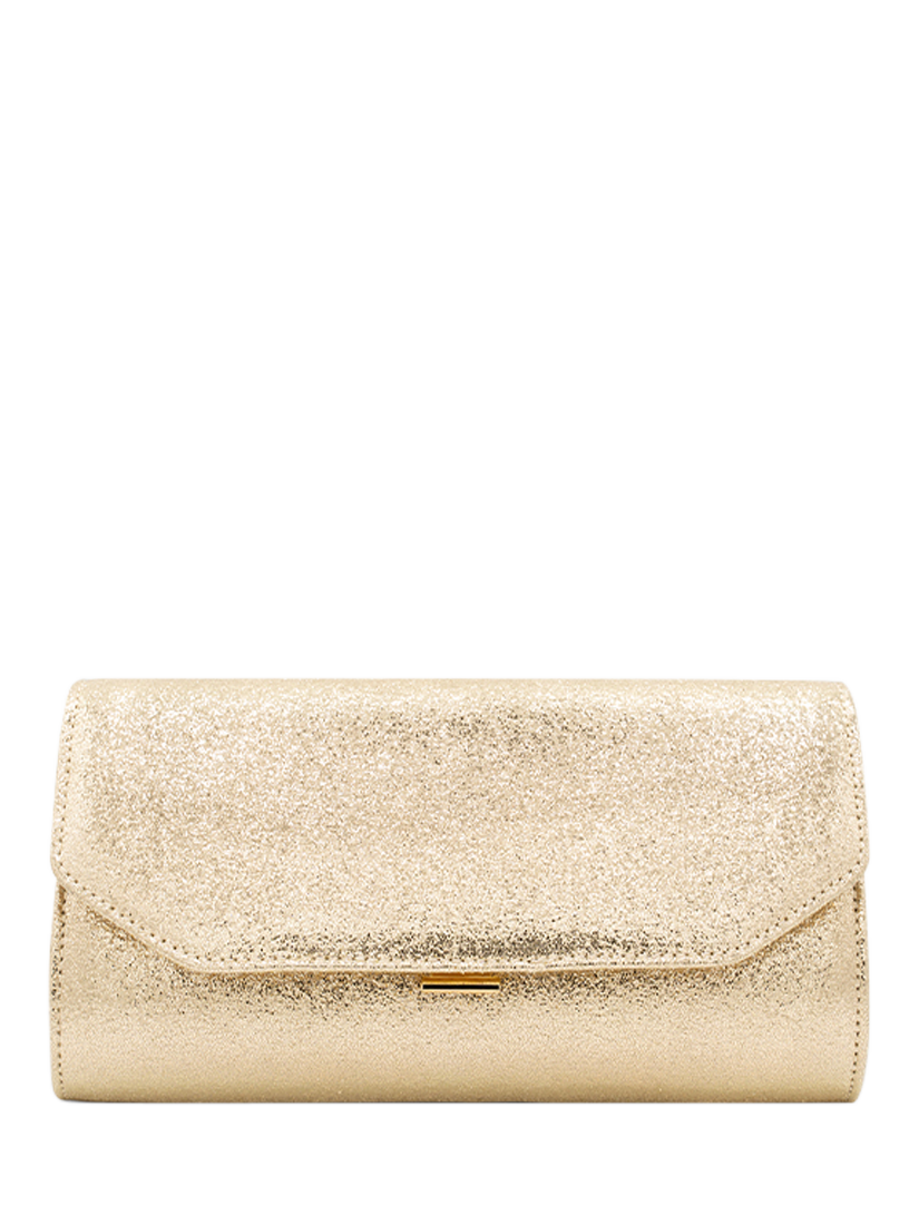 Paradox London Dyani Glitter Clutch Bag, Champagne