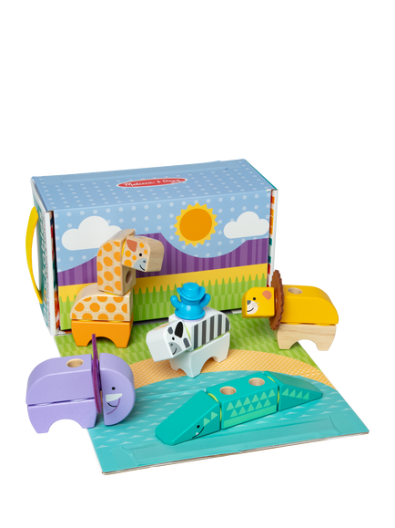 Melissa & Doug Blockables Safari Play Set, Multi
