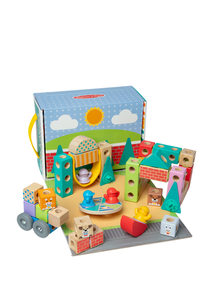 Melissa & Doug Blockables Town Play Set, Multi