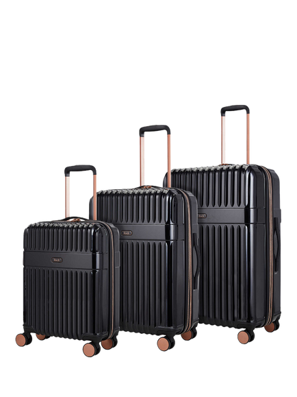 Rock Selene 8-Wheel Hard Shell Suitcase, Set of 3, Black