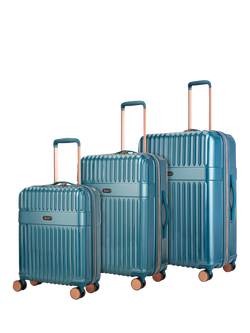 Rock Selene 8-Wheel Hard Shell Suitcase, Set of 3, Blue