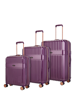 Rock Selene 8-Wheel Hard Shell Suitcase, Set of 3, Purple