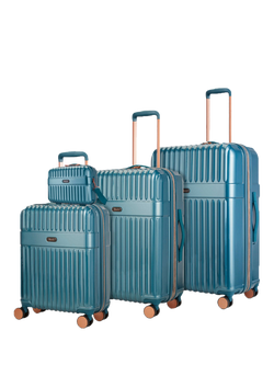 Rock Selene 8-Wheel Hard Shell Suitcase, Set of 4, Blue