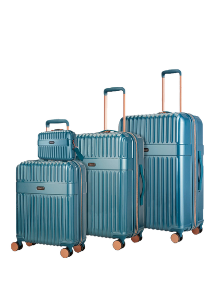 Rock Selene 8-Wheel Hard Shell Suitcase, Set of 4, Blue