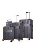 Rock Selene 8-Wheel Hard Shell Suitcase, Set of 4, Charcoal