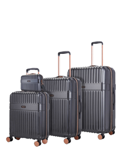 Rock Selene 8-Wheel Hard Shell Suitcase, Set of 4, Charcoal