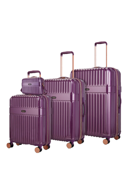 Rock Selene 8-Wheel Hard Shell Suitcase, Set of 4, Purple