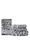 Slip® Pure Silk Assorted Scrunchies, Silver