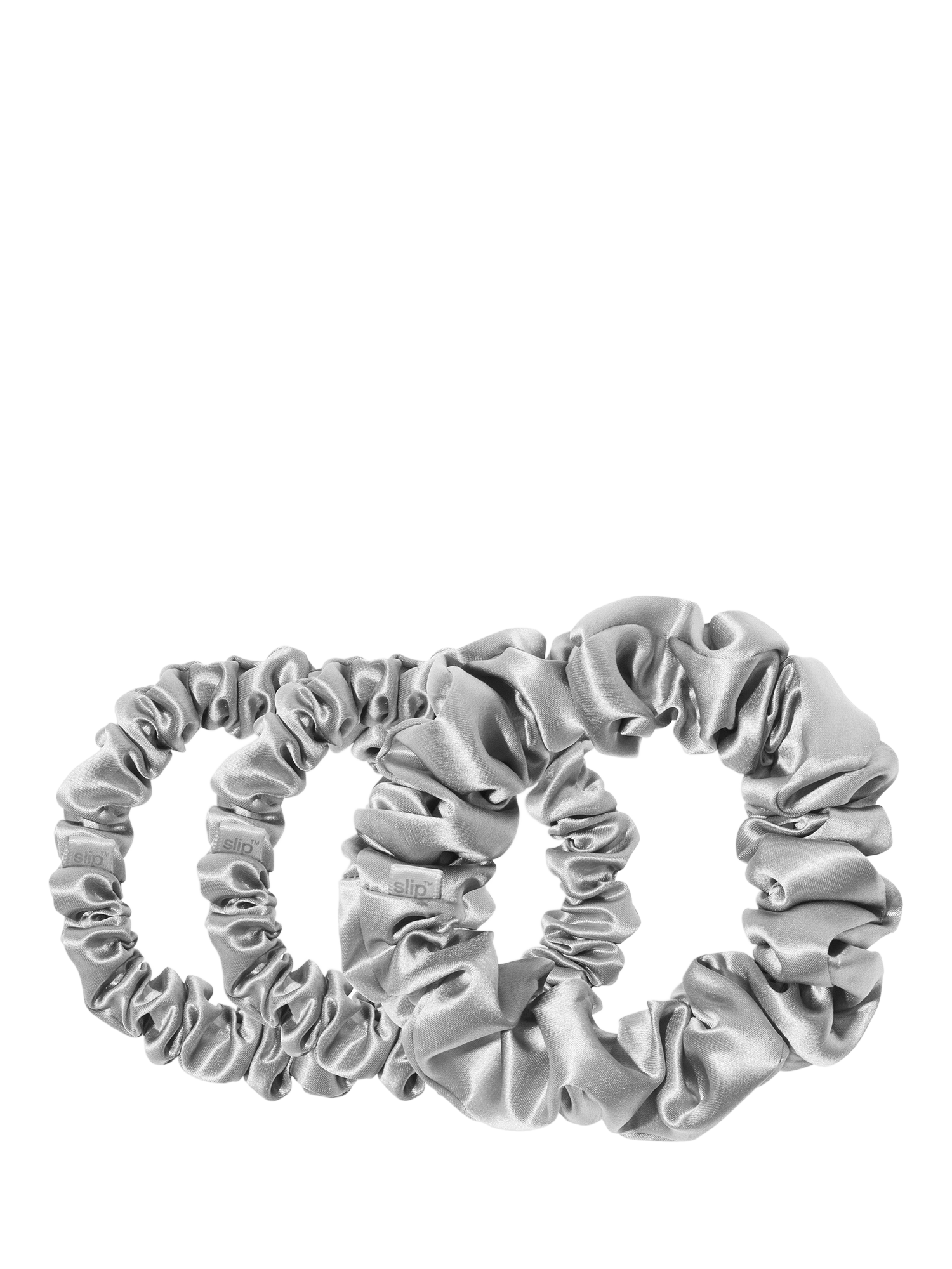 Product image 2 of 4, which shows Slip® Pure Silk Assorted Scrunchies, Silver