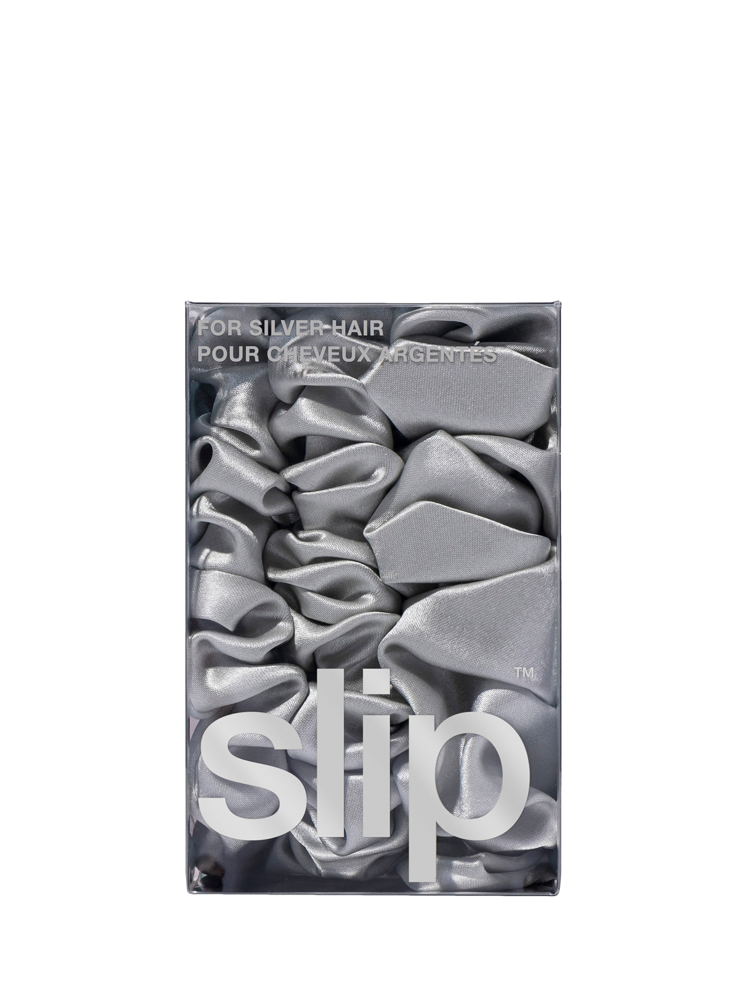Product image 3 of 4, which shows Slip® Pure Silk Assorted Scrunchies, Silver