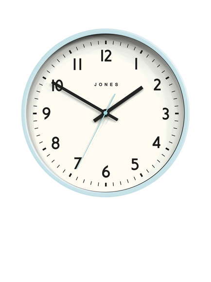 Jones Clocks Jam Analogue Wall Clock, 30cm, Clear Blue