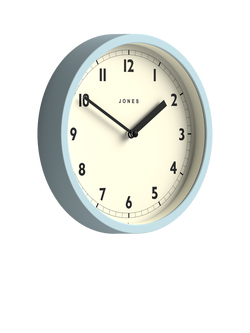 Jones Clocks Twist Round Analogue Wall Clock, 20cm - view 2, Clear Blue
