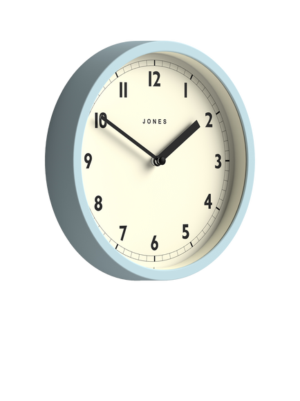 Jones Clocks Twist Round Analogue Wall Clock, 20cm - view 2, Clear Blue