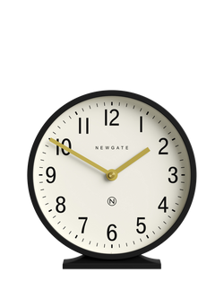 Newgate Clocks Round Analogue Mantel Clock, Black, Black