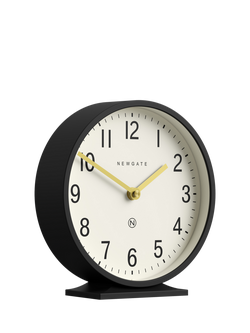 Newgate Clocks Round Analogue Mantel Clock, Black - view 2, Black
