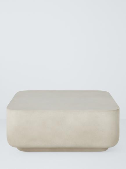 John Lewis Square Garden Coffee Table, Concrete - view 2, Concrete