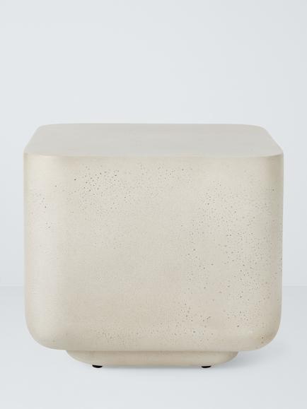 John Lewis Square Indoor/Outdoor Side Table, 45cm, Concrete - view 2, Concrete