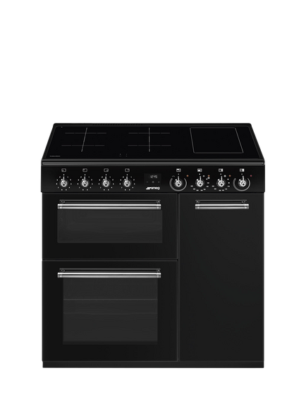 Smeg Concert CX93IMBL 90cm Induction Hob Range Cooker, Black, Black
