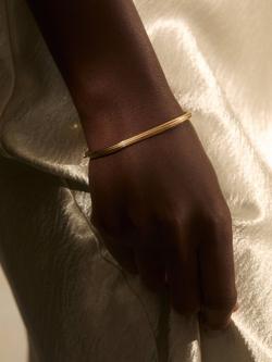 Reiss Claudia Contour Hinged Cuff Bracelet, Gold - view 2, Gold