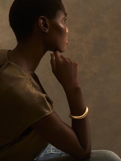 Reiss Freida Wave Cuff Bracelet, Gold - view 2, Gold