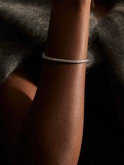 Reiss Myles Modern Crystal Cuff Bracelet - view 2, Silver