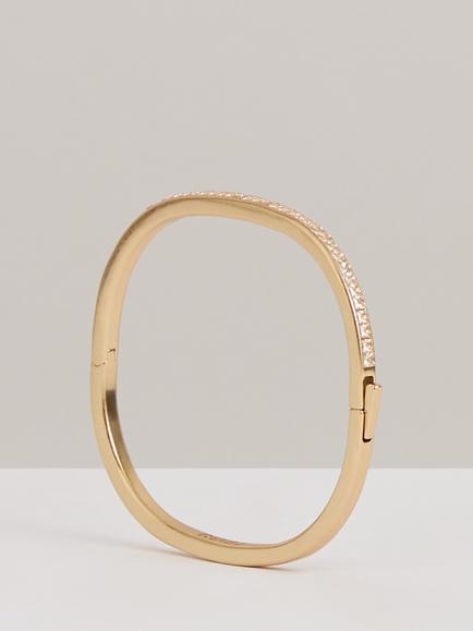 Reiss Myles Modern Crystal Cuff Bracelet, Gold