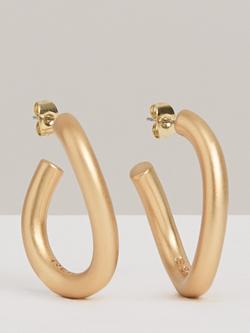 Reiss Freya Wave Hoop Earrings, Gold, Gold