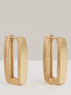 Reiss Grace Graphic Link Hoop Earrings, Gold, Gold