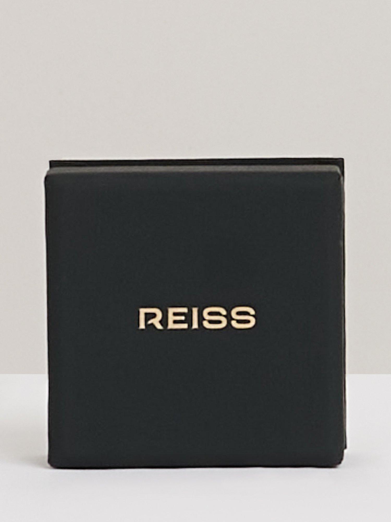Product image 5 of 5, which shows Reiss Mia Modern Crystal Hoop Earrings, Gold
