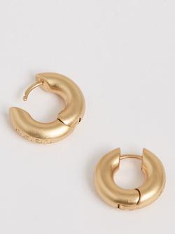 Reiss Olivia Plain Huggie Hoop Earrings - view 2, Gold