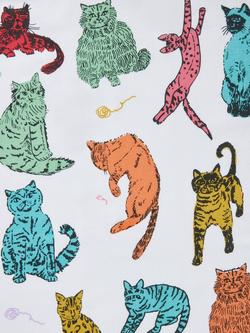 John Lewis Cats Cotton Tea Towel - view 2, Multi