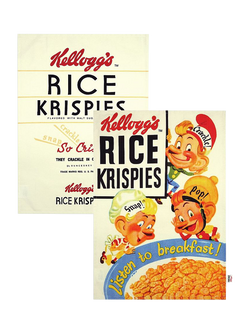 Dexam Kellogg's Rice Krispies Cotton Tea Towel, Set of 2, White